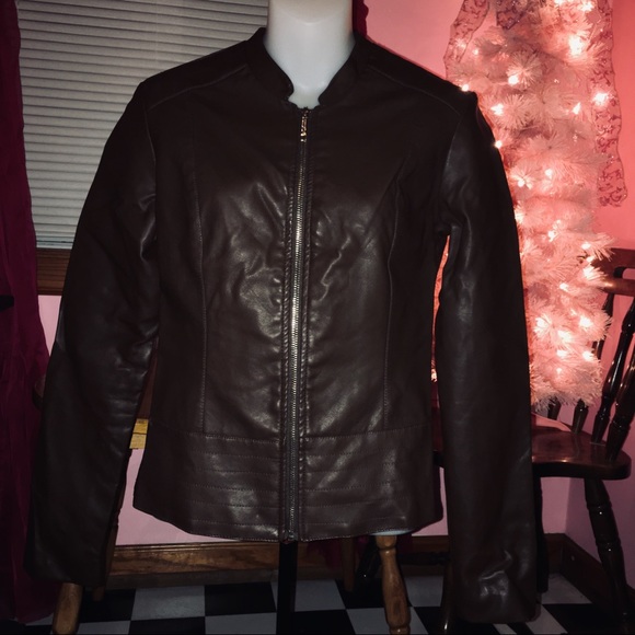 NWOT NEW Y2K Kardashian Kollection Vegan Leather Coat - Picture 1 of 7